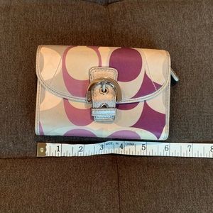 Purple and silver Coach wallet